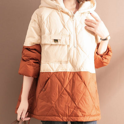 Women's Clothing Light Thin And Loose Warm Hooded Cotton Coat Jacket