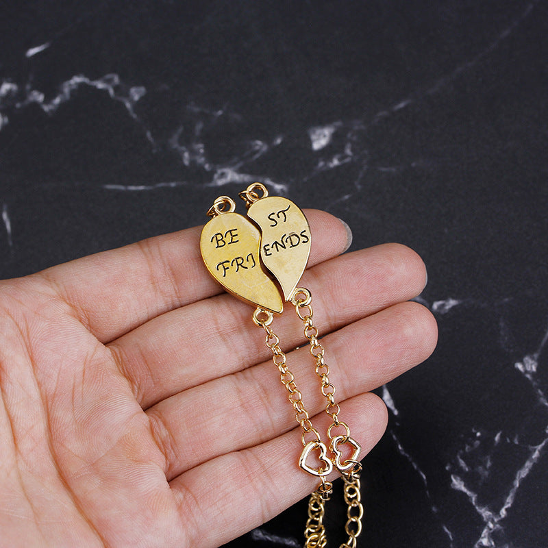 Good Friend | Bracelet | Love Heart Motif | Unisex Zinc Alloy | Gold and Silver | Expresses Friendship and Style -