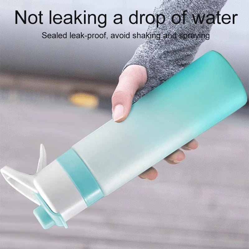 Large Capacity Spray Water Bottle | Leakproof Sports & Fitness Cup for Girls | Portable Travel Drinkware with Handle Strap | Wide-Mouth BPA-Free Plastic - Home & Garden > Kitchen & Dining > Food & Beverage Carriers > Water Bottles