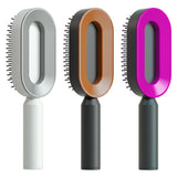 Self-Cleaning Hair Brush for Women | One-Click Cleaning Detangling Comb | 3D Air Cushion Scalp Massage Brush | Anti-Static, No-Pull Hairbrush | Pain-Free Detangling for All Hair Types | Optional Wall-Mounted Storage - Health & Beauty > Personal Care > Hair Care > Hair Styling Tools > Combs & Brushes > Paddle Hairbrushes