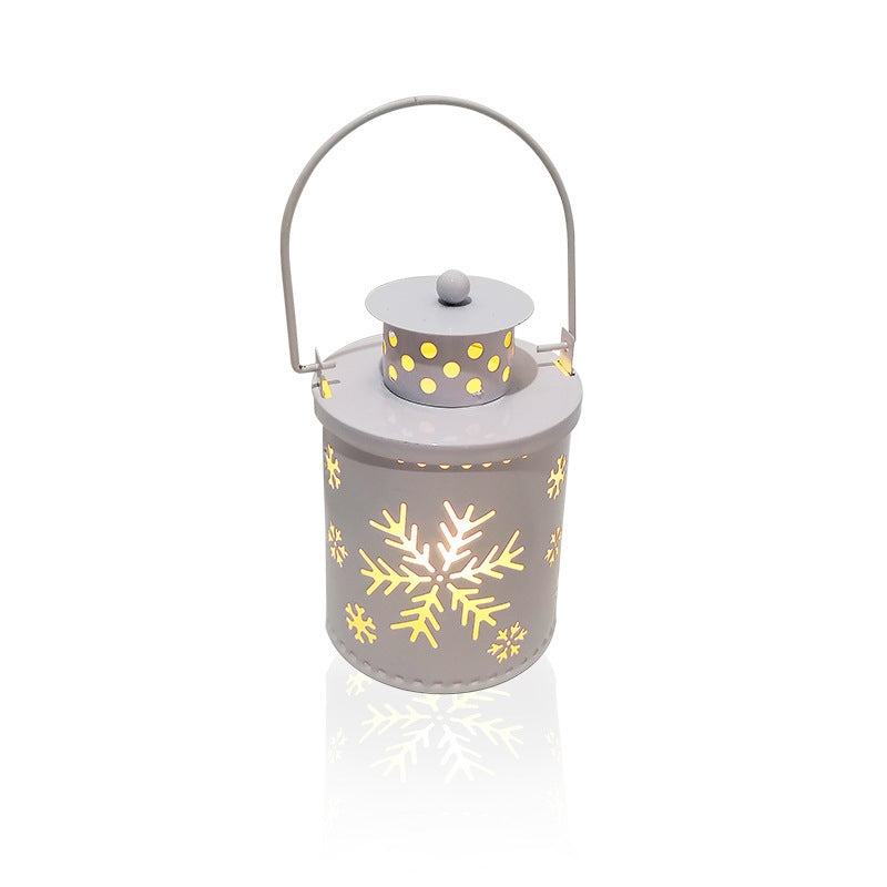 Christmas LED Candle Lantern | Nordic Style Electronic Candle Light | Creative Holiday Decoration for Christmas & Halloween | Wrought Iron Wind Lantern - Home & Garden > Decor > Flameless Candles