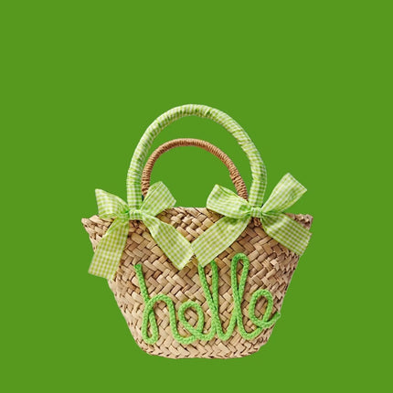 Customized Letter Woven Candy Colored Handbag