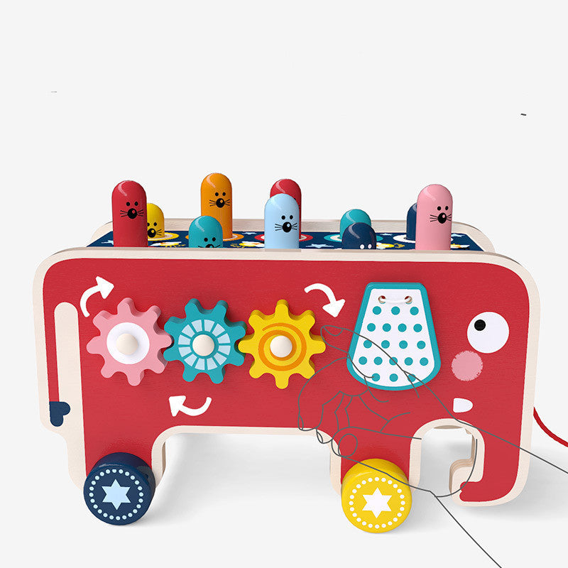Montessori | Educational Wooden Pounding Bench Toy | Animal Bus Toys | Strengthens hand muscles | Boosts learning -