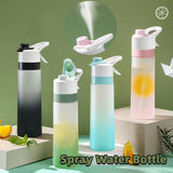 Large Capacity Spray Water Bottle | Leakproof Sports & Fitness Cup for Girls | Portable Travel Drinkware with Handle Strap | Wide-Mouth BPA-Free Plastic - Home & Garden > Kitchen & Dining > Food & Beverage Carriers > Water Bottles