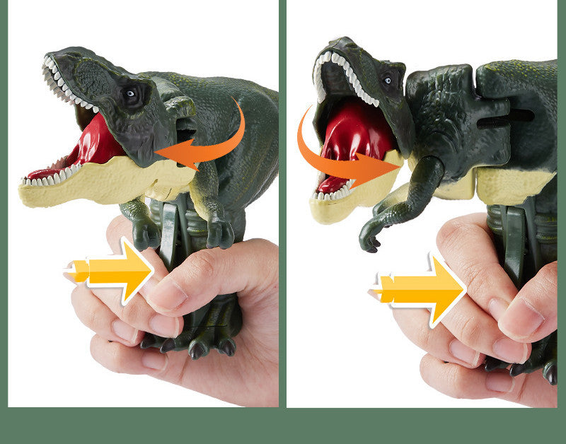 DinoPlay | Dinosaur Fidget Toy | Battery Free | Head Tail Movements | Green | Educational Kids Gift -