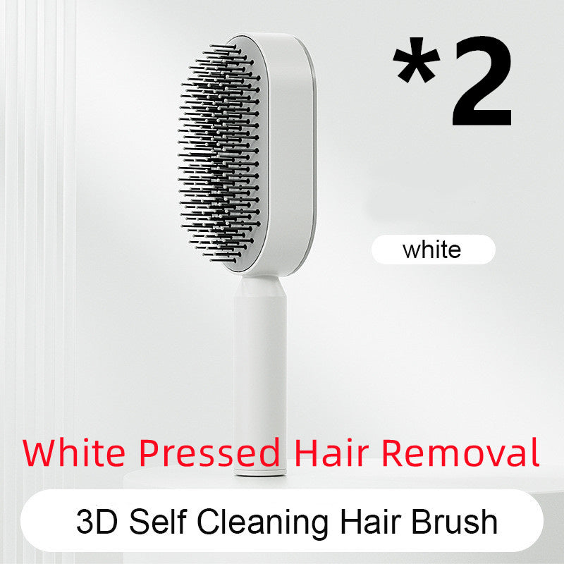 Self-Cleaning Hair Brush for Women | One-Click Cleaning Detangling Comb | 3D Air Cushion Scalp Massage Brush | Anti-Static, No-Pull Hairbrush | Pain-Free Detangling for All Hair Types | Optional Wall-Mounted Storage - Health & Beauty > Personal Care > Hair Care > Hair Styling Tools > Combs & Brushes > Paddle Hairbrushes
