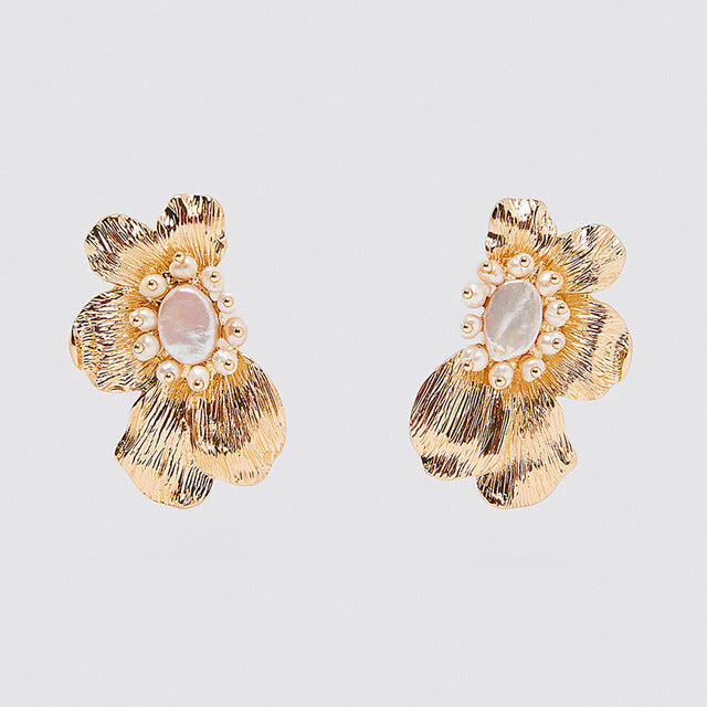 LuxePearl | Earrings | Pearl Inlay Hoops | Elegant Bridal Jewelry | Multi Color Variants | Great Gift for Her -