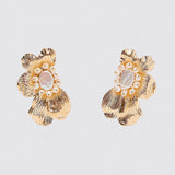 LuxePearl | Earrings | Pearl Inlay Hoops | Elegant Bridal Jewelry | Multi Color Variants | Great Gift for Her -