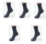 Men’s Bamboo Fiber Business Socks | Breathable Anti-Odor Soft Crew Socks | Eco-Friendly Medium-Thickness Daily Wear | 5-Color Pack | Free Size 38-44 - Apparel & Accessories > Clothing > Socks > Crew Socks