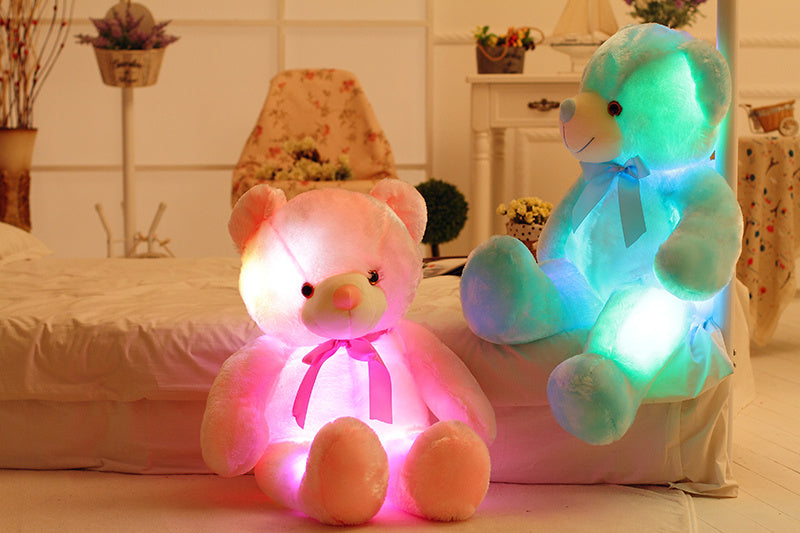Creative Light | LED Teddy Bear Plush | Color Changing LED | Kids Night Light | Multi Color | Tap Activated Glow -