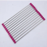 | Folding Kitchen Drain Rack | Stainless Steel | Easy to Clean | Space Saving | Large | Keeps Counter Dry and Organized -