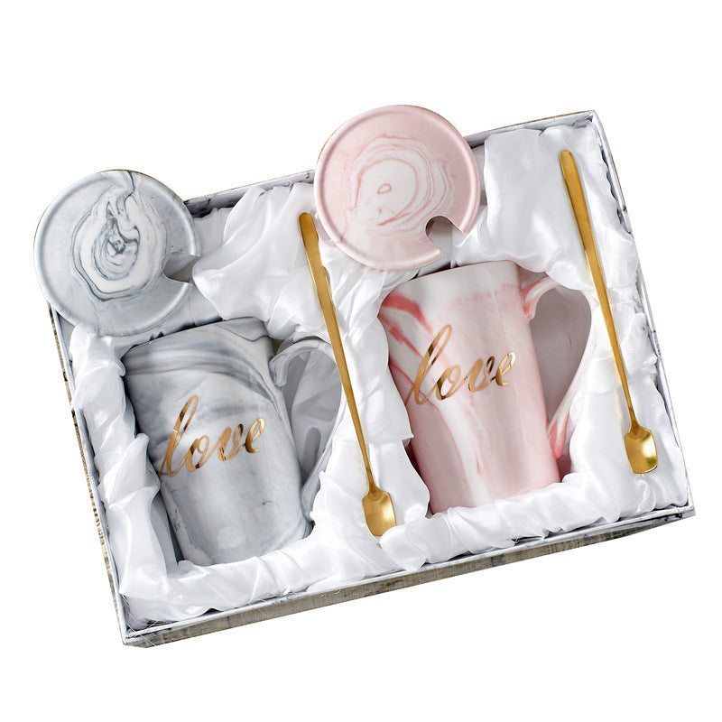 Practical Souvenirs | Graduation Gift Set | Marbled Cup With Gold Spoon | Ideal Graduation Gift | Doll Gift Box -