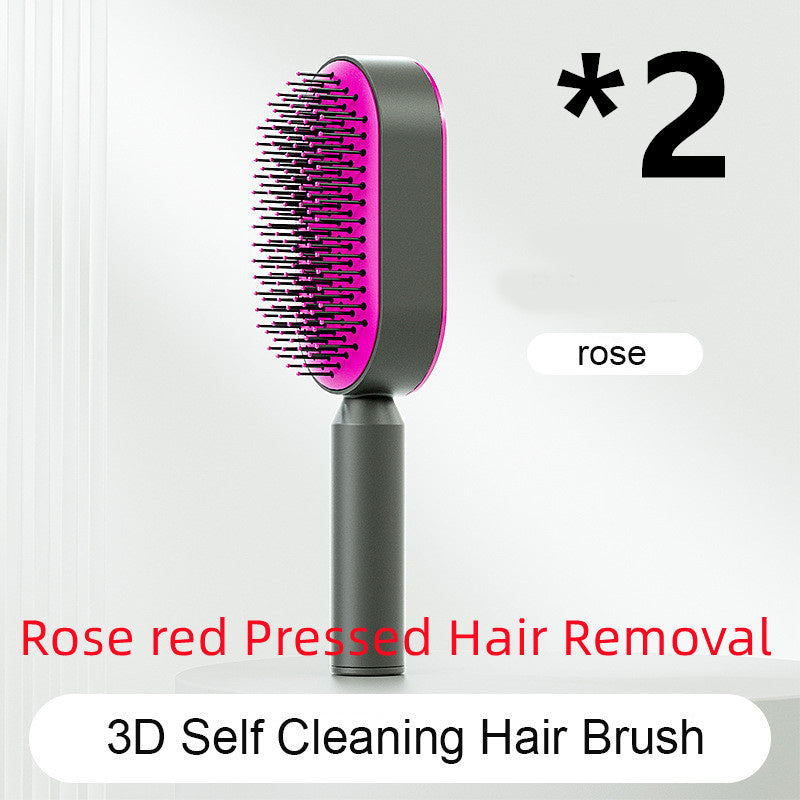 Self-Cleaning Hair Brush for Women | One-Click Cleaning Detangling Comb | 3D Air Cushion Scalp Massage Brush | Anti-Static, No-Pull Hairbrush | Pain-Free Detangling for All Hair Types | Optional Wall-Mounted Storage - Health & Beauty > Personal Care > Hair Care > Hair Styling Tools > Combs & Brushes > Paddle Hairbrushes