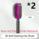 Self-Cleaning Hair Brush for Women | One-Click Cleaning Detangling Comb | 3D Air Cushion Scalp Massage Brush | Anti-Static, No-Pull Hairbrush | Pain-Free Detangling for All Hair Types | Optional Wall-Mounted Storage - Health & Beauty > Personal Care > Hair Care > Hair Styling Tools > Combs & Brushes > Paddle Hairbrushes
