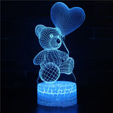 GlowBear | 3D Teddy Bear Night Light | Acrylic Neon Look | Usb Powered | Teddy Bear | Adds magical glow to your space -