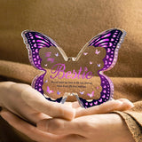 Butterfly Keepsakes | Acrylic Keepsake | Butterfly Shape | Purple Wing Pattern | Perfect Mother's Day Gift For Mom -