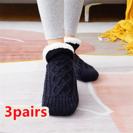 Winter Woolen Socks Women Thicken Warm Home Bedroom Socks Slippers Men Non-slip Foot Warmer Snow Socks Calcetines Mujer