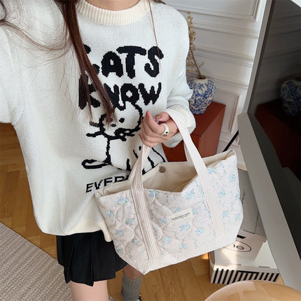 Quilted Patchwork Retro Flower Handbag Commuter