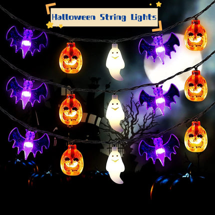 LED Halloween Pumpkin Spider Bat Skull String Light Lamp Home Garden Party Outdoor Halloween Decoration Lantern Light