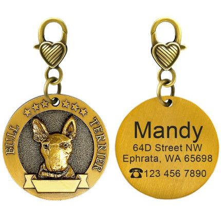 New dog identity card custom lettering tag Jin Mao Teddy dog bronze dog anti-lost pet brand