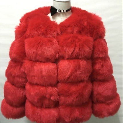 S-3XL Mink Coats Women Winter New Fashion FAUX Fur Coat Elegant Thick Warm Outerwear Fake Fur Jacket Chaquetas Mujer