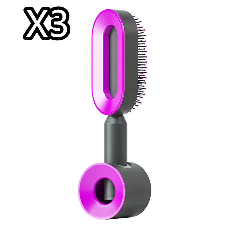 Self-Cleaning Hair Brush for Women | One-Click Cleaning Detangling Comb | 3D Air Cushion Scalp Massage Brush | Anti-Static, No-Pull Hairbrush | Pain-Free Detangling for All Hair Types | Optional Wall-Mounted Storage - Health & Beauty > Personal Care > Hair Care > Hair Styling Tools > Combs & Brushes > Paddle Hairbrushes