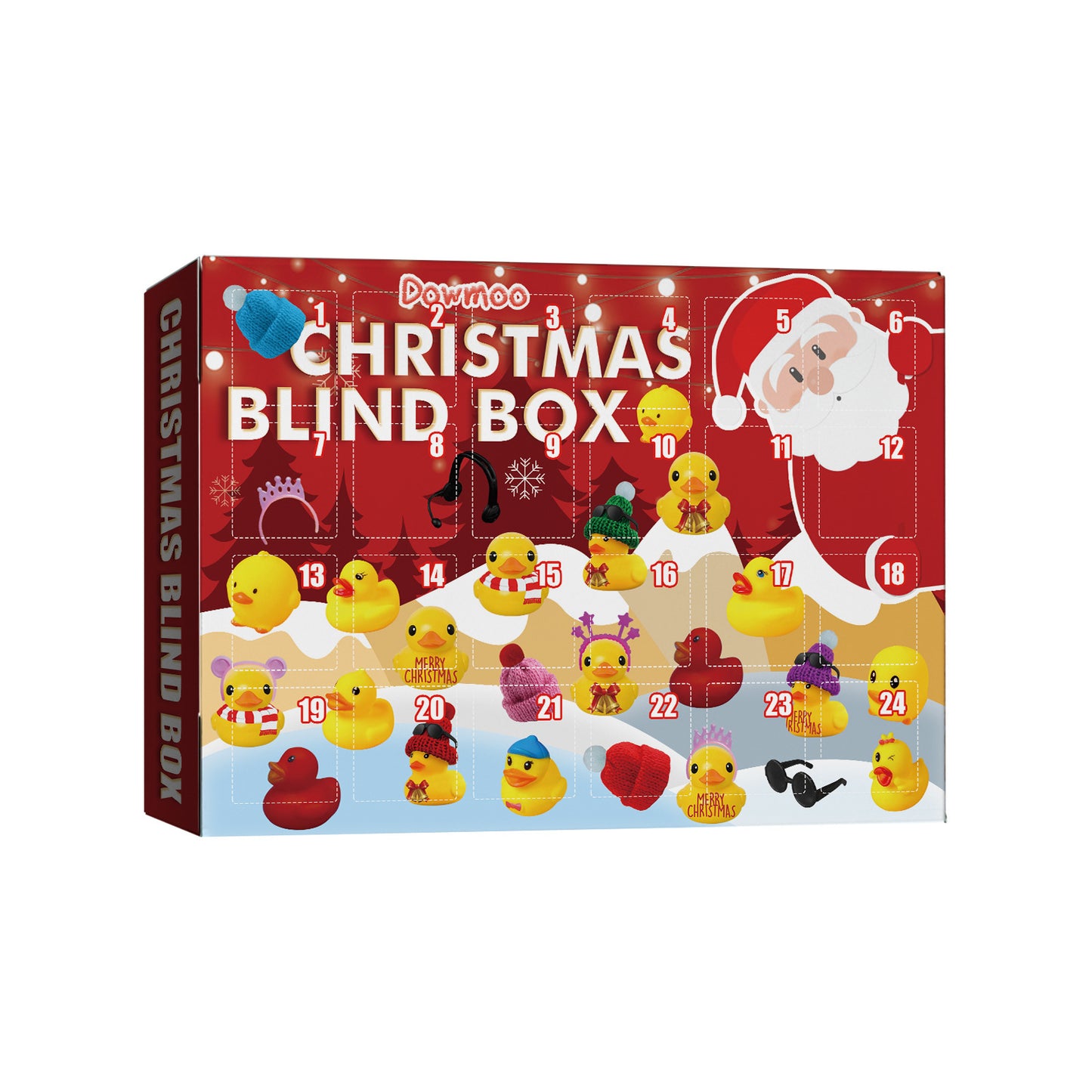 SunnyDucks | Advent Bath Toys | 24 Rubber Ducks | Festive Bath Fun | Yellow Ducks | Christmas Tub Countdown -