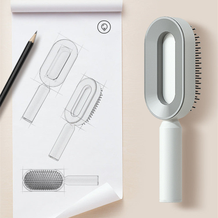 Self-Cleaning Hair Brush for Women | One-Click Cleaning Detangling Comb | 3D Air Cushion Scalp Massage Brush | Anti-Static, No-Pull Hairbrush | Pain-Free Detangling for All Hair Types | Optional Wall-Mounted Storage - Health & Beauty > Personal Care > Hair Care > Hair Styling Tools > Combs & Brushes > Paddle Hairbrushes