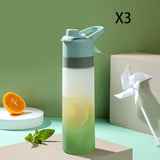 Large Capacity Spray Water Bottle | Leakproof Sports & Fitness Cup for Girls | Portable Travel Drinkware with Handle Strap | Wide-Mouth BPA-Free Plastic - Home & Garden > Kitchen & Dining > Food & Beverage Carriers > Water Bottles