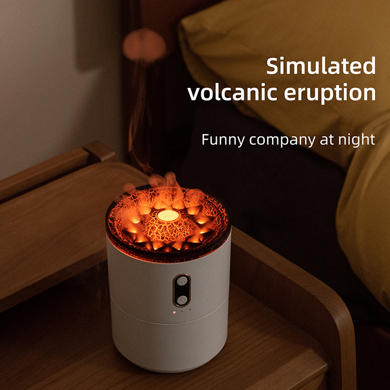 Volcanic Flame Aroma Essential Oil Diffuser USB Portable Jellyfish Air Humidifier Night Light Lamp Fragrance Humidifier -