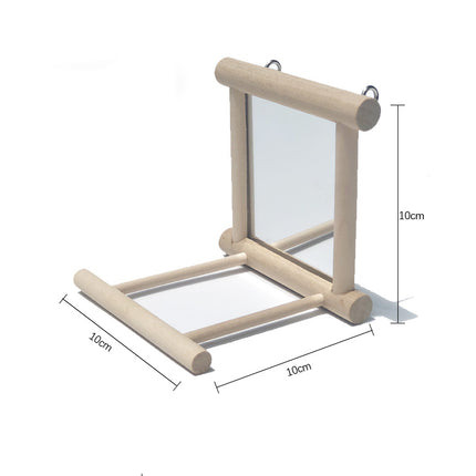Bird stand with mirror