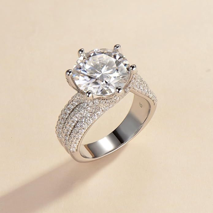 Aurora | Moissanite Engagement Ring | 11mm Center Stone | D Color VVS1 | Size 5-9 | Elegant Bridal Gift -