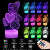 GlowBear | 3D Teddy Bear Night Light | Acrylic Neon Look | Usb Powered | Teddy Bear | Adds magical glow to your space -