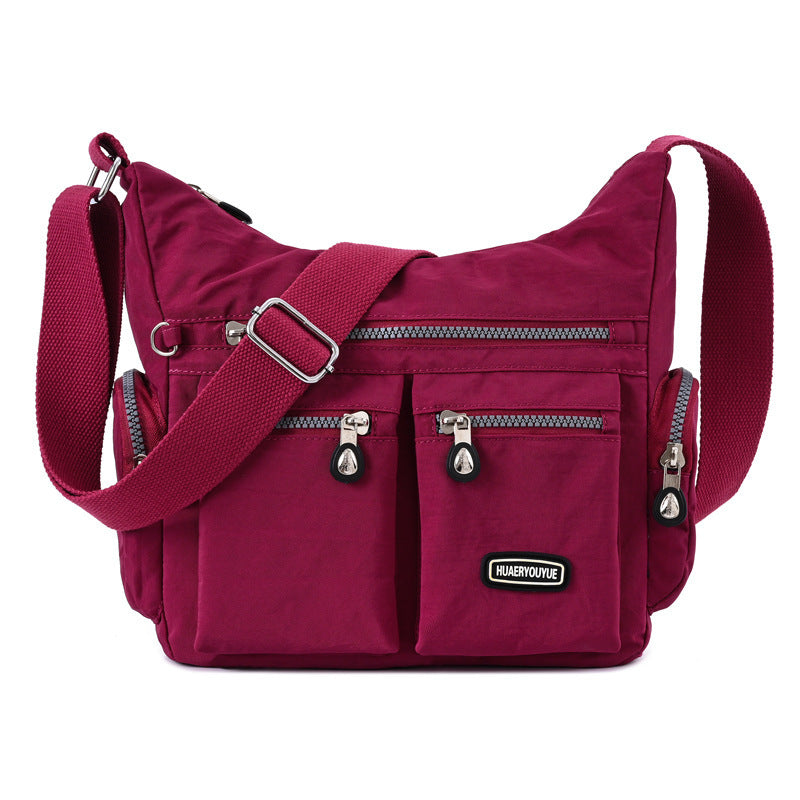 Women’s Waterproof Crossbody Bag | Multi-Pocket Nylon Shoulder Bag | Lightweight Messenger Purse | European & American Retro Style | Soft Medium Travel Bag with Zipper Compartments - Apparel & Accessories > Handbags, Wallets & Cases > Handbags > Cross Body Bags
