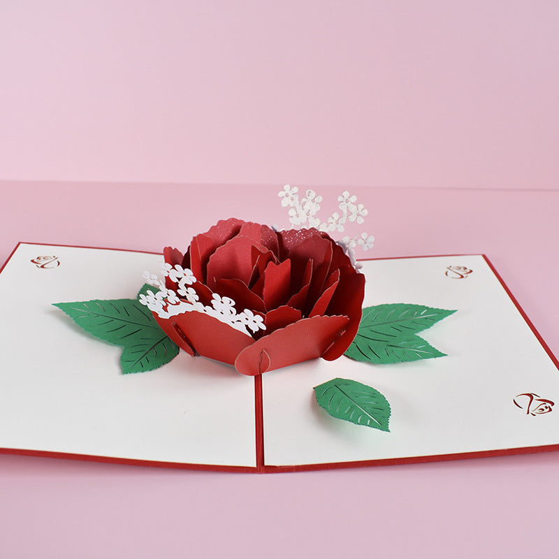 Mothers Day | 3D Card | Three Dimensional Rose | Handmade Paper Card | 15x20 cm Folded | Ideal Gift For Mothers Day -