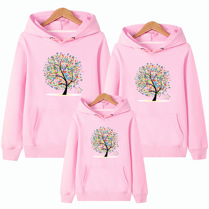 Parent-child Wear A Family Of Three Whole Family Mother And Child Wear Hooded Sweater Coat