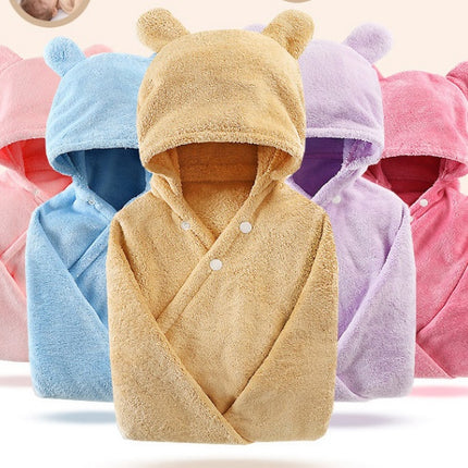 Cotton baby care hooded bath towel