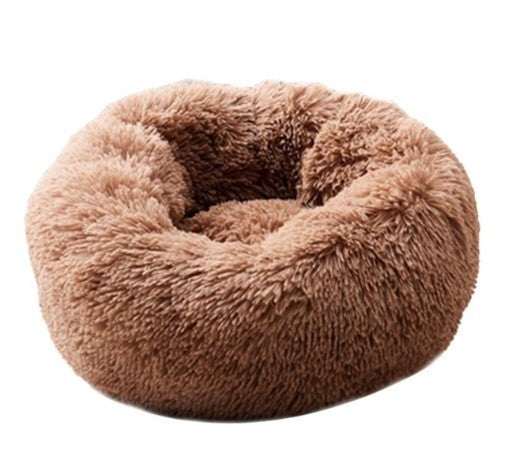 Calming Donut Dog Bed for Small & Large Pets | Round Plush Anti-Anxiety Pet Nest | Soft Vegan Fur Cat & Puppy Bed | Warm Self-Heating Cushion | 40–120cm - Animals & Pet Supplies > Pet Supplies > Pet Beds > Donuts