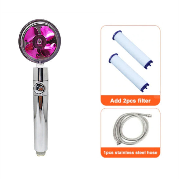 High-Pressure Water-Saving Shower Head | 360° Rotating Turbo Fan Spray Nozzle | ABS Pressurized Shower with Filter | Chrome Round Fixed Head - Hardware > Plumbing > Plumbing Fixture Hardware & Parts > Shower Parts > Shower Heads > Handheld Shower Heads