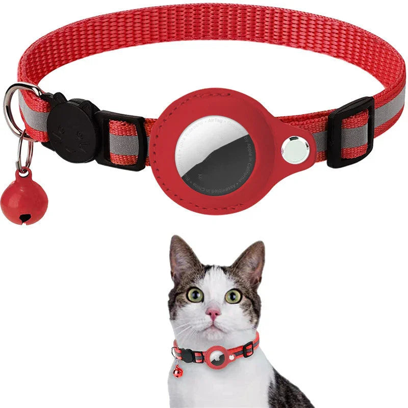Reflective Nylon AirTag Pet Collar | Waterproof Holder Case for Apple AirTag | Adjustable Dog & Cat Collar for Puppies, Kittens & Small Pets | Secure & Durable - Animals & Pet Supplies > Pet Supplies > Pet Collars & Harnesses > Breakaway & Safety Collars