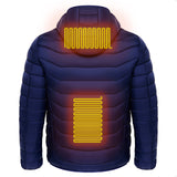 Men Heated Puffer Jacket | Electric Heating Coat with 9 Heat Zones | Insulated Hooded Windbreaker | USB Powered Heated Ski Jacket | Unisex Winter Warm Electric Coat (Black/Blue/Red in Zone 9) - Apparel & Accessories > Clothing > Outerwear > Coats & Jackets > Puffer Jackets