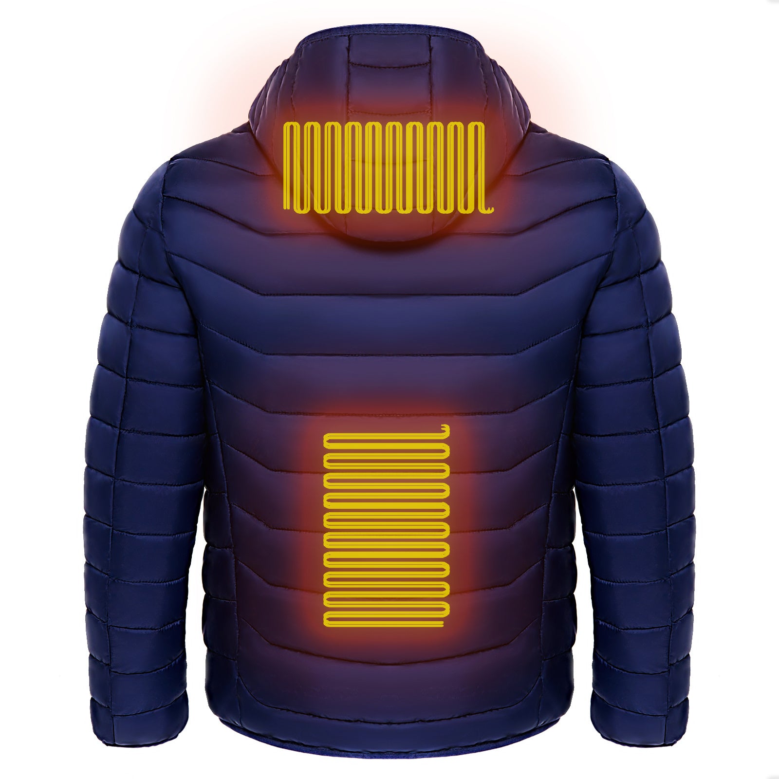Men Heated Puffer Jacket | Electric Heating Coat with 9 Heat Zones | Insulated Hooded Windbreaker | USB Powered Heated Ski Jacket | Unisex Winter Warm Electric Coat (Black/Blue/Red in Zone 9) - Apparel & Accessories > Clothing > Outerwear > Coats & Jackets > Puffer Jackets