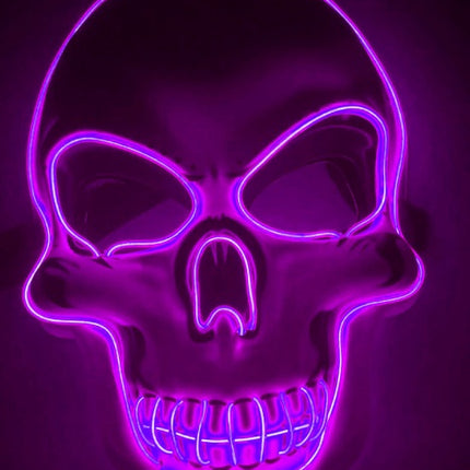 Halloween Skeleton Mask LED Glow Scary Mask