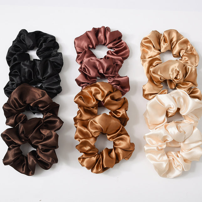 Satin Cloth Large Intestine Circle Hair Tie Set Solid Color