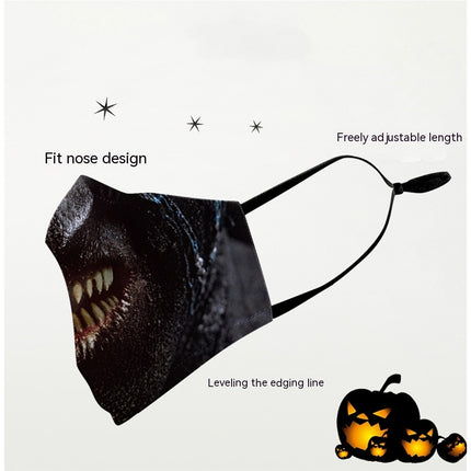 Halloween Digital Printing Funny Horror Face Double Layer Dust Mask