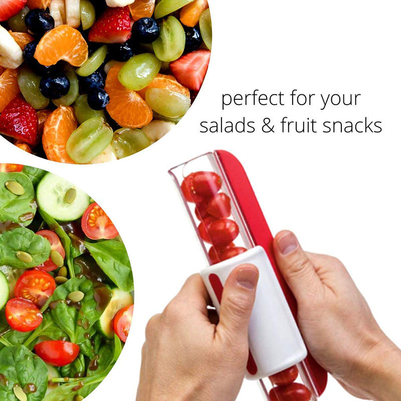ClearSlice | Tomato Chip Slicer Grape Cutter | Ergonomic Grip | Stainless Steel Blade | Quick Slices for Snacks -