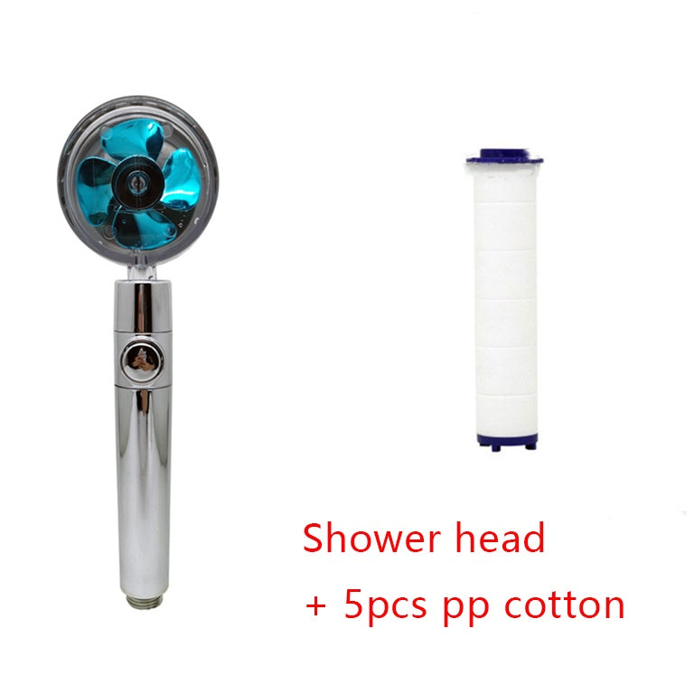 High-Pressure Water-Saving Shower Head | 360° Rotating Turbo Fan Spray Nozzle | ABS Pressurized Shower with Filter | Chrome Round Fixed Head - Hardware > Plumbing > Plumbing Fixture Hardware & Parts > Shower Parts > Shower Heads > Handheld Shower Heads