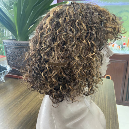 Human Hair Full Mechanism Bob Headgear