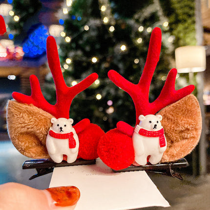 Christmas Hairpin Duck Clip Headdress Snowman Cute Antler Clip Hair Ornament