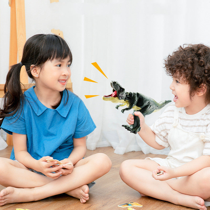 DinoPlay | Dinosaur Fidget Toy | Battery Free | Head Tail Movements | Green | Educational Kids Gift -